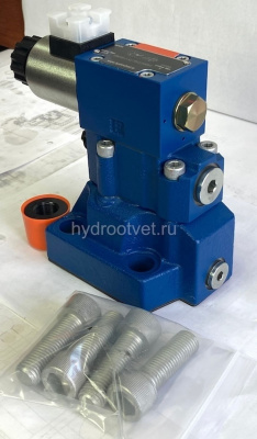DBW20B2-5X/350CW110-50N9K4 - Предохранительный клапан Ду25 с давлением настройки до 350 бар, управление - X и Y - внутренние с разгрузкой B = открыт с электроуправлением W110